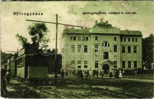 1926 Nyíregyháza, Sóstó-gyógyfürdő, Vendéglő és szálloda, villamos. Fábián Pál kiadása (b)