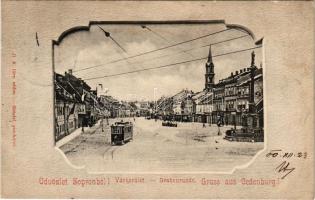 1900 Sopron, Várkerület, villamos. Art Nouveau