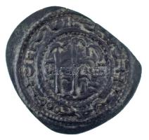 1172-1196. Kufikus rézpénz Cu "III. Béla" (1,40g) T:XF patina, anyaghiány, hajlott lemez Hungary 1172-1196. Copper Coin with unreadable Kufic Arabic script Cu "Béla III" (1,40g) C:XF patina, missing material, wavy coin Huszár: 73., Unger I.: 115.