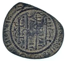 1172-1196. Kufikus rézpénz Cu "III. Béla" (1,40g) T:XF patina, anyaghiány, hajlott lemez
...