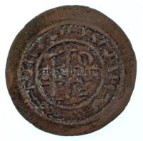 1172-1196. Kufikus rézpénz Cu "III. Béla" (1,69g) T:XF patina Hungary 1172-1196. Copper Coin with unreadable Kufic Arabic script Cu "Béla III" (1,69g) C:XF patina Huszár: 73., Unger I.: 115.