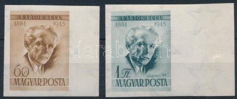 1955 Bartók Béla ívszéli vágott 60f és 1Ft