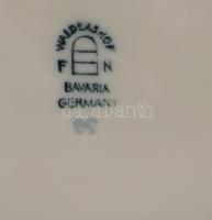 Waldershof ezüsttel díszített bonbonier és kínáló, jelzett, kopással, d: 18 cm, h: 26,5 cm