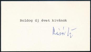 cca 1970 Lázár György (1924-2014) kormányfő, névjegykártyája autográf aláírásával