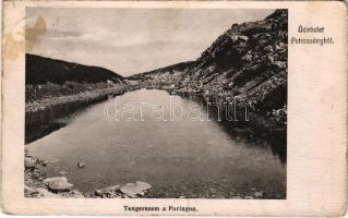 1910 Petrozsény, Petrosani; Tengerszem a Paringon. Herz Henrik kiadása / mountain lake (gyűrődések / creases)