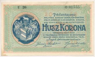 Szeged 1918. 20K "Városi Pénztárjegy" T:VF fo. Adamo SZE-3.2