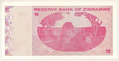 Zimbabwe 2009. 10$ "AA 0147087" T:AU Zimbabwe 2009. 10 Dollars "AA 0147087" C:AU...