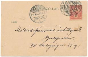 1901 Székelyhíd, Sacueni; Székelyhídi Érmelléki Takarékpénztár épülete, Benkő Kálmán üzlete és saját...