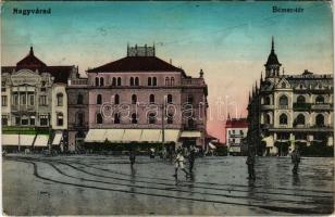 1915 Nagyvárad, Oradea; Bémer tér, Pannonia szálloda, fogtechnikus, Neumann M. üzlete / square, hotel, shops (fl)