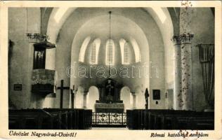 1944 Nagyvárad, Oradea; Őssi (Ősi) római katolikus templom belső / church interior (fl)