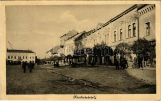 1943 Kézdivásárhely, Targu Secuiesc; Fő tér, üzletek / main square, shops (EB)