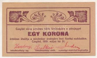 Cegléd 1919. 1K "Czegléd Városi Pénztár" T:F Adamo CEG-1.1