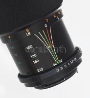 Chinoin 70-210 mm 1:3,8 zoom tokjában + vaku + hordozótáska