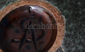 Simó Ágoston (1925-2011): Retró kerámia kavicsváza, hibátlan, jelzet, h: 13 cm