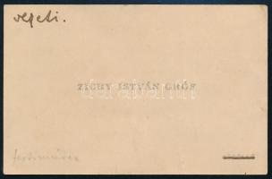 cca 1900 Zichy István, gróf (1879-1951) őstörténész, festő, grafikus, az MTA tagja érdekes autográf ...