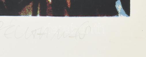 Péli Tamás (1948-1994): Az arckép. Művészi nyomat, papír, jelzett, számozott (33/100). 42x29,5 cm. R...