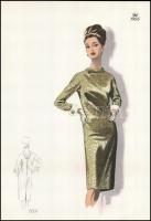 1966 3 db vintage női divatkép, ofszet nyomat, papír, 34x23,5 cm