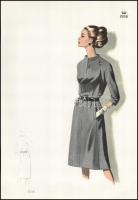 1966 3 db vintage női divatkép, ofszet nyomat, papír, 34x23,5 cm