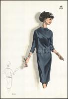 1966 3 db vintage női divatkép, ofszet nyomat, papír, 34x23,5 cm