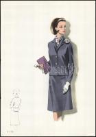 cca 1960 3 db vintage női divatkép, ofszet nyomat, papír, 34x23,5 cm