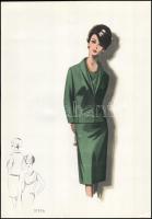 cca 1960 3 db vintage női divatkép, ofszet nyomat, papír, 34x23,5 cm