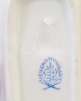 Herendi 2 darab Viktória mintás levél alakú kínáló, jelzett, kopott, h: 14-15 cm