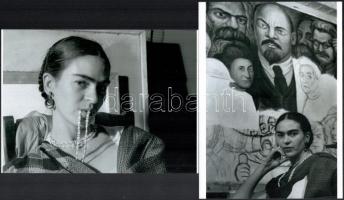 cca 1933 Frida Kahlo (1907-1954) mexikói festőművészről készült, jelzés nélküli felvételek, 2 db modern nagyítás, 15x21 cm és 21x15 cm