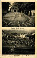 Kovászna, Covasna; Üdvözlet a visszatért Erdélyből! bevonulás, Magyar Király korona, cukrászda, székely kapu, katonai teherautók / entry of the Hungarian troops, military trucks (EB)