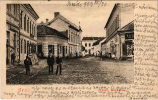 1903 Brád, Belváros, Fő tér, Berkovits üzlete / main square, shops (EM)