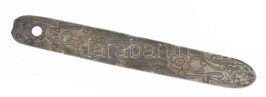 1951 Ezüst (Ag) imakönyv könyvjelző, gravírozott felirattal, nettó: 6,8g