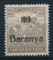 Baranya I. 1919 Arató 20f Bodor vizsgálójellel (**10.000)