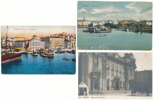 21 db régi külföldi város képeslap vegyes minőségben / 21 pre-1945 European town-view postcards in mixed quality