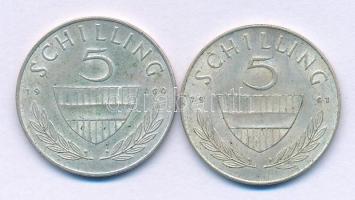 Ausztria 1960-1961. 5Sch Ag (2x) T:AU Austria 1960-1961. 5Sch Ag (2x) C:AU Krause KM# 2889