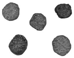 1387-1427. Parvus Ag "Zsigmond" (5x) (összesen 1,29g) T:XF-VF Hungary 1387-1427. Parvus Ag "Sigismund" (5x) (1,29g at all) C:XF-VF Huszár: 582., Unger I.: 451. / 452.