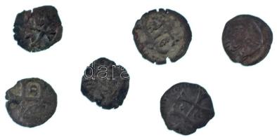 1430-1437. Quarting Ag "Zsigmond" (6x) (összesen 2,52g) T:VF-F patina 1430-1437. Quarting Ag "Sigismund" (6x) (2,52g at all) C:VF-F patina Huszár: 586., Unger I.: 456.