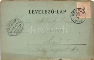 1899 (Vorläufer) Brassó, Kronstadt, Brasov; vár este / castle at night (apró szakadás / tiny tear)