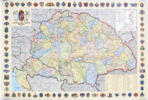 A Magyar Szent Korona Országai 1914-ben, reprint térkép, készítette és kiadja: Topográf Térképészeti Kft., 1 : 1.600.000, feltekerve, 47x69 cm