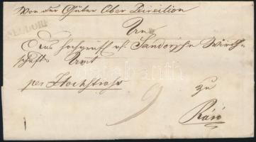 1843 Portós levél / unpaid cover "NEUDORF" - Ráró