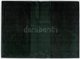 cca 1900-1920 Első Magyar Általános Biztosító Társaság bőr irattartó, fém plakettel, 22,5x15,5 cm