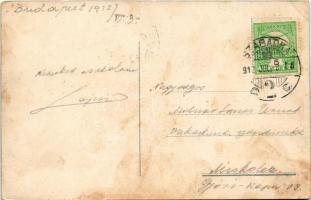 1912 Budapest I. Királyi várpalota, gőzhajó, villamos (fl)