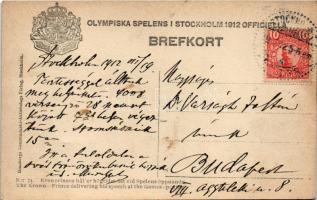 1912 Stockholm, Olympiska Spelens Officiella. Nr. 74. Kronprinsen haller högtidstalet vid Spelens öp...