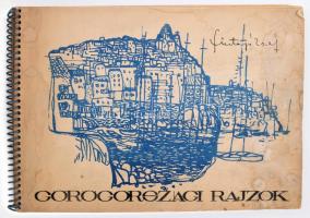 Finta József: Görögországi rajzok. A művész, Finta József (1935-2024) Kossuth-, kétszeres Ybl Miklós- és Prima Primissima díjas építész által ALÁÍRT és dátumozott példány (1962. III. 22.)! [Bp.], 1962,ÉM Lakóépülettervező Vállalat, 21 sztl. lev.+19 t. 20,5x29,5 cm. Kiadói haránt-alakú spirál-kötés, foltos. Megjelent 300 példányban! Ritka!