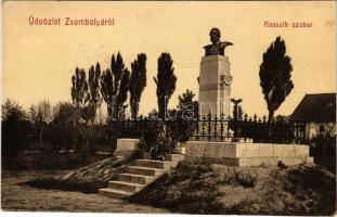 1909 Zsombolya, Hatzfeld, Jimbolia; Kossuth szobor. W.L. Bp. 1998. Dörfler Victor kiadása / statue