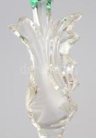 Kristályüveg gyertyatartó, m: 17,5 cm