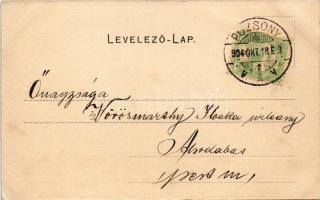 1904 Pozsony, Pressburg, Bratislava; színház, villamos. Gelber kiadása / theatre, tram