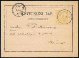 1872 2kr díjjegyes levelezőlap "MUSZLA" - Wien