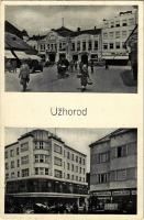 1939 Ungvár, Uzshorod, Uzhhorod, Uzhorod; Korona szálloda, Bata, Jaroslav Kolár üzlete, automobil. Brody & Gottlieb kiadása / hotel, shops, automobile