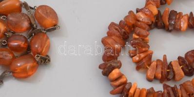 2 db borostyán nyaklánc 90 cm, 60 cm