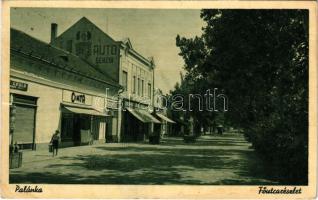 Palánka, Bácspalánka, Backa Palanka; Fő utca, Cikta üzlet, Auto Benzin. Blazek József kiadása / main street, shops, gas oil (Rb)