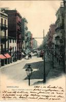 1905 Barcelona, Calle Mayor (Gracia) / street, trams (Rb)